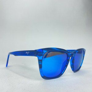Maui Jim Shave Ice Sunglasses MJ533-86 Blue Square Frames 3856c